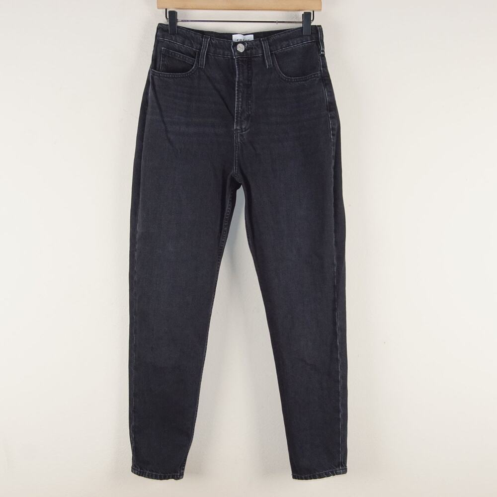 Frame Denim Le High N Tight Taper Black Rigid Cotton Ankle Jeans Sz 27